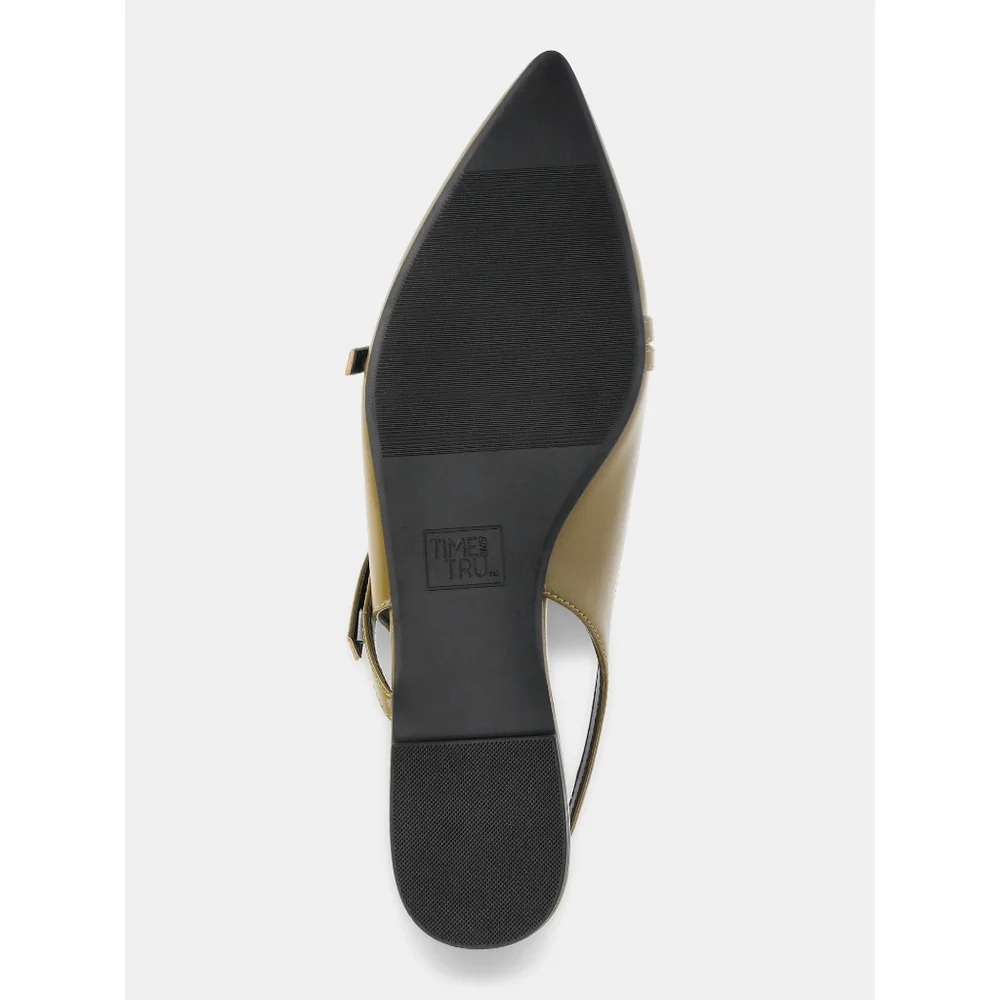 NWT Time and Tru Women's Strappy Sling Back Flats